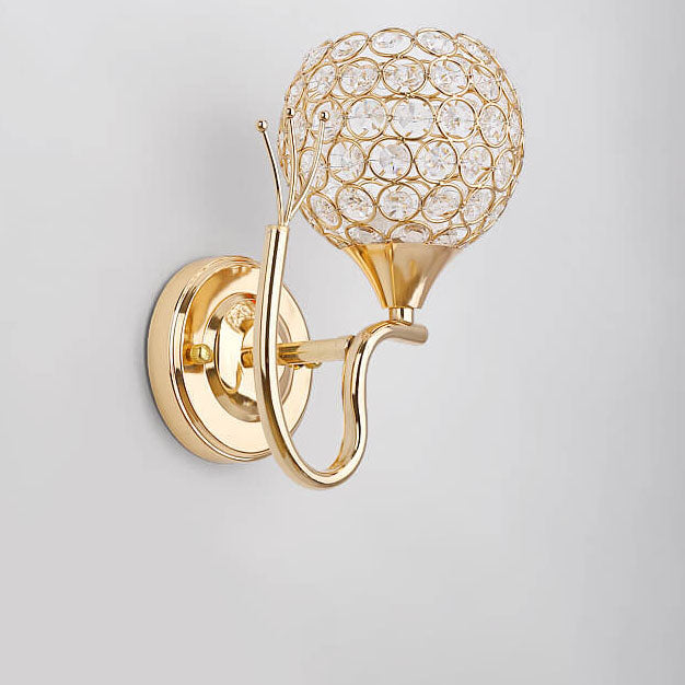 Contemporary Creative Crystal Ball 1- Light Wall Sconce Lamp For Living Room