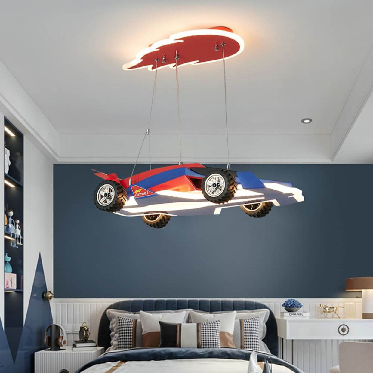 Modern Children's Racing Iron Acrylic LED Pendant Light