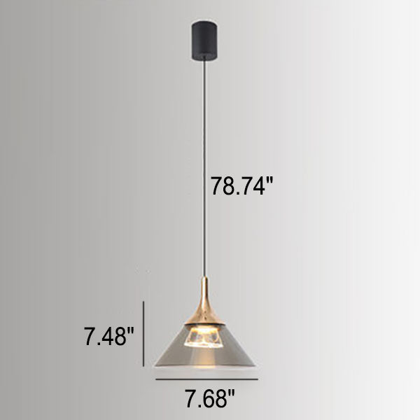 مصباح معلق LED مخروطي الشكل من الألومنيوم والأكريليك من Nordic Creative