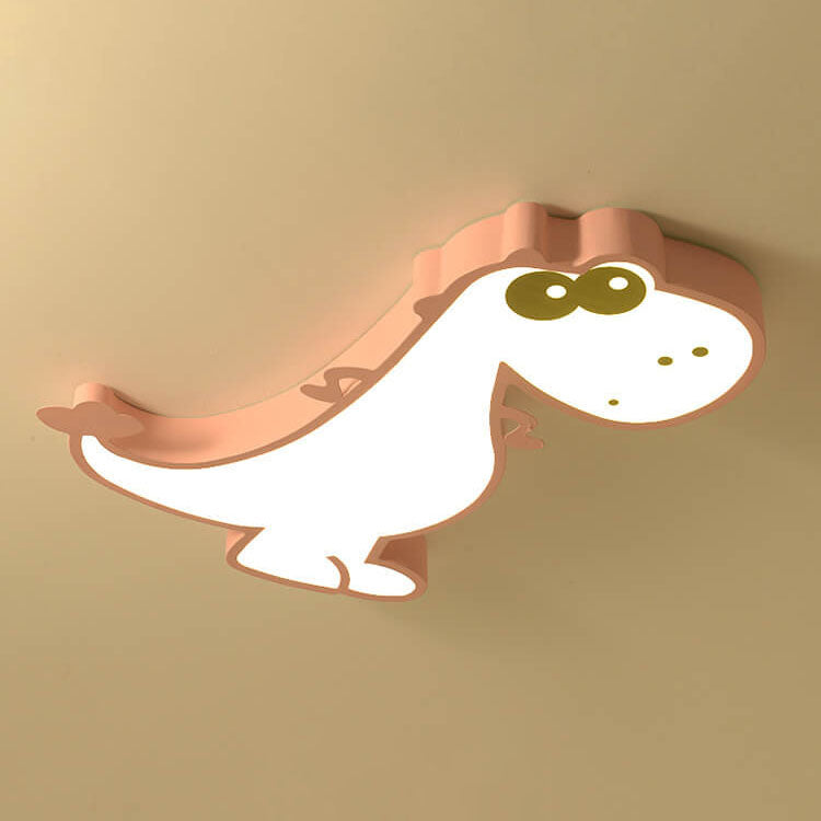 Modern Children's Cartoon Dinosaurs Iron Acrylic LED Flush Mount Ceiling Light