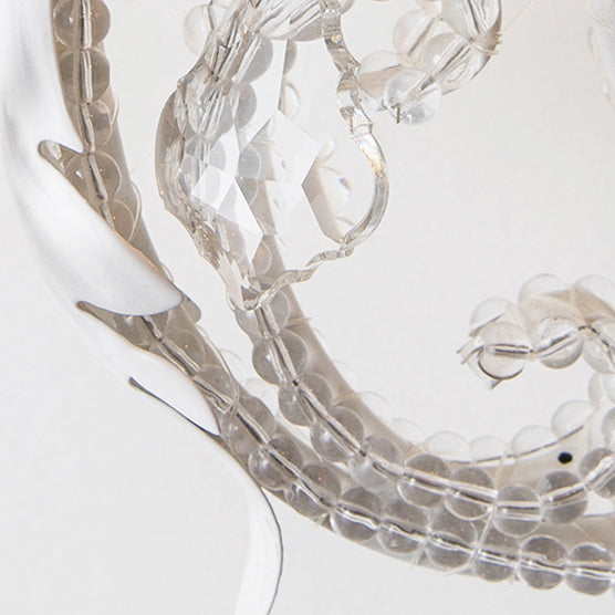 リビングルームに最適な、現代的なスカンジナビア風キャンドルアイアンクリスタル6灯シャンデリア