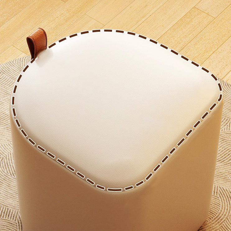 Contemporary Nordic Faux Leather Cylinder Vanity Stool For Bedroom