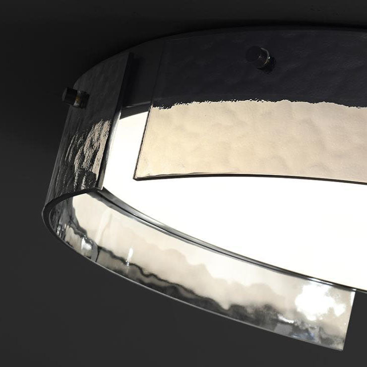 Modern Minimal Round Copper Glass LED Flush Mount Lighting