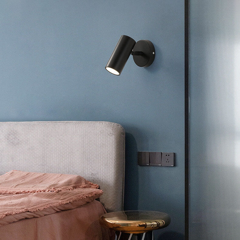 Modern Simplicity Plated Cylindrical Spotlight 1-Light Reading Wall Sconce Lamp