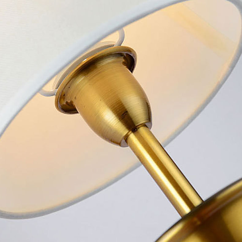Modern Mid-Century Iron Fabric Cylinder 1/2 Light Wall Sconce Lamp For Bedside