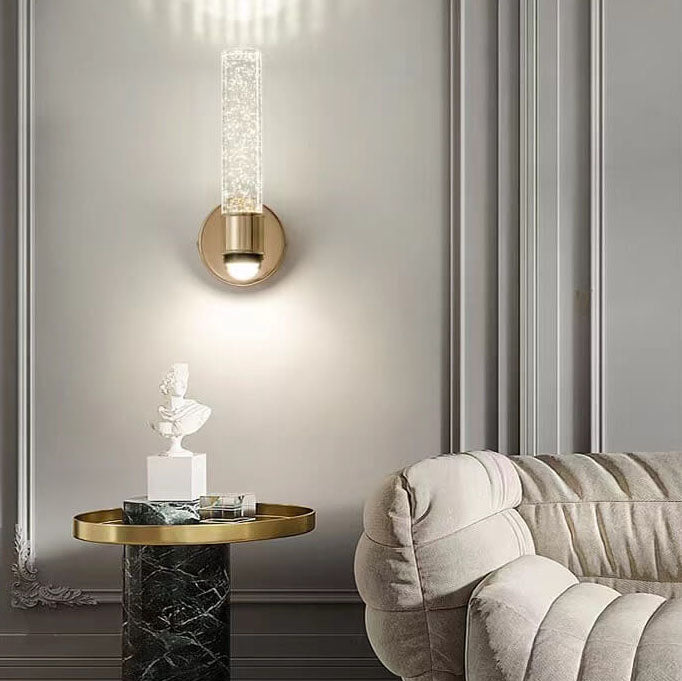 Modern Light Luxury Bubble Crystal Column Aluminum LED Wall Sconce Lamp