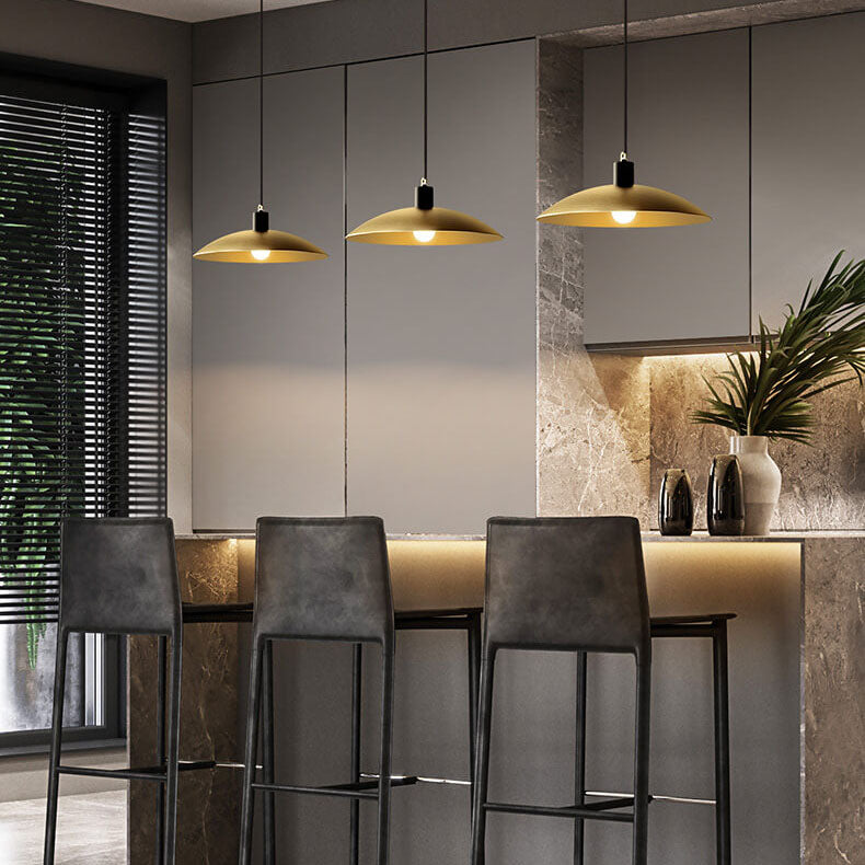 Nordic Minimalist Gold Color Copper 1-Light Pendant Light