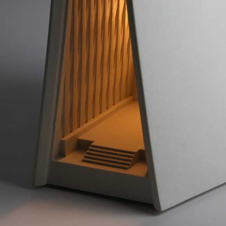 Contemporary Scandinavian Triangle Concrete LED Table Lamp For Bedroom