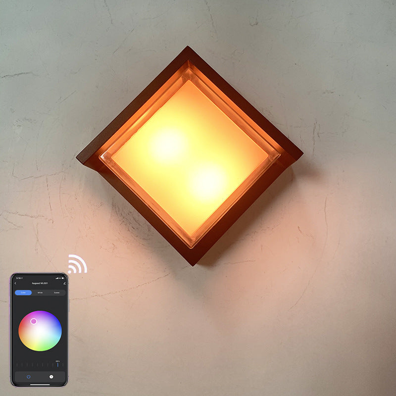 مصباح حائط LED ذكي خارجي معتم من الألومنيوم مع تطبيق