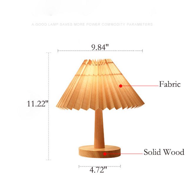 Vintage Pleated Umbrella-shaped LED Table Lamp