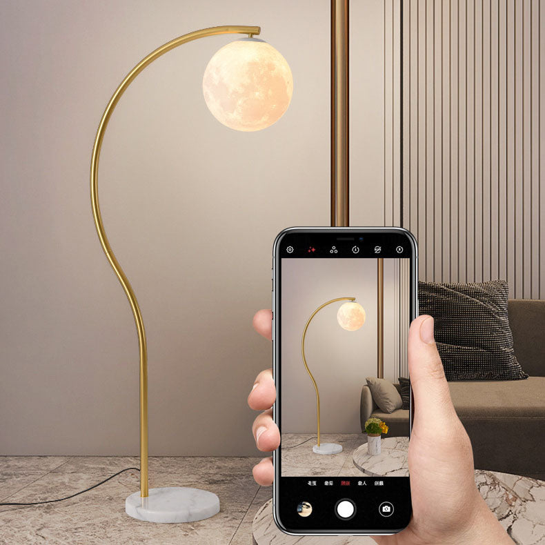 Modern Minimalist Iron Marble 1-Light Standing Floor Lamp