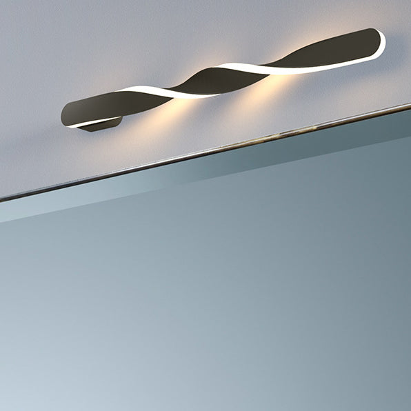 Modern Minimalist Long Oval Spiral Aluminum Silicone LED Wall Sconce Lamp For Living Room