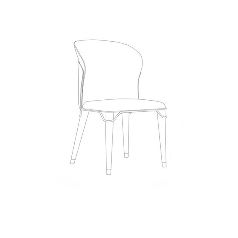 Contemporary Luxury Faux Leather Wood Legs Stainless Steel Decor Dining Chair Backrest For Dining Room
