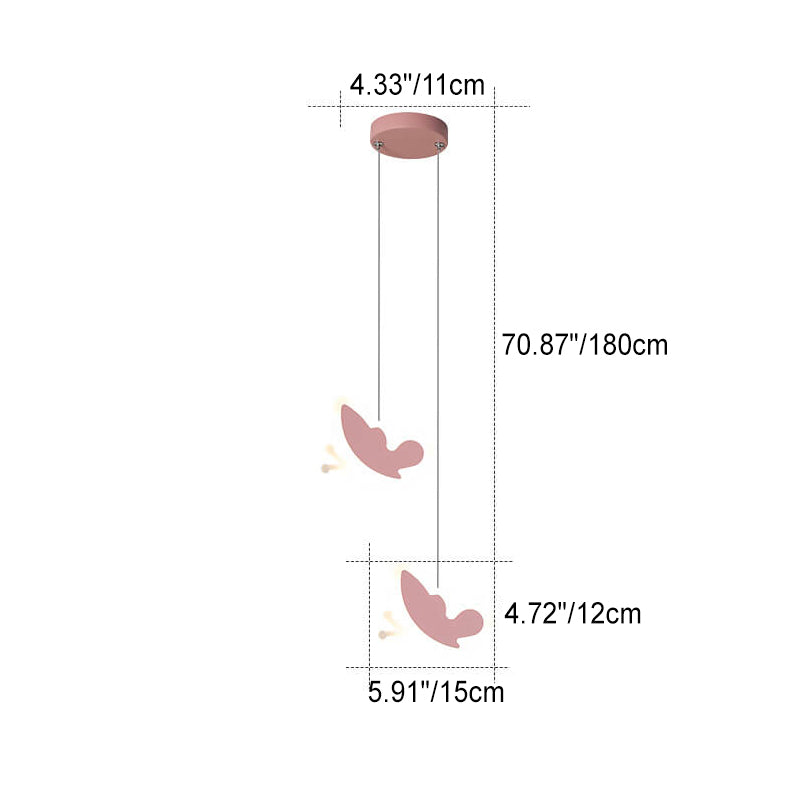 モダンミニマリストハートバタフライフラワーアクリルLEDシャンデリア
