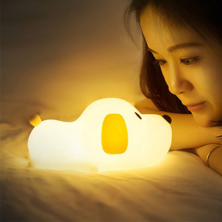 Cartoon Dumb Dog Silicone LED Pat Night Light Table Lamp