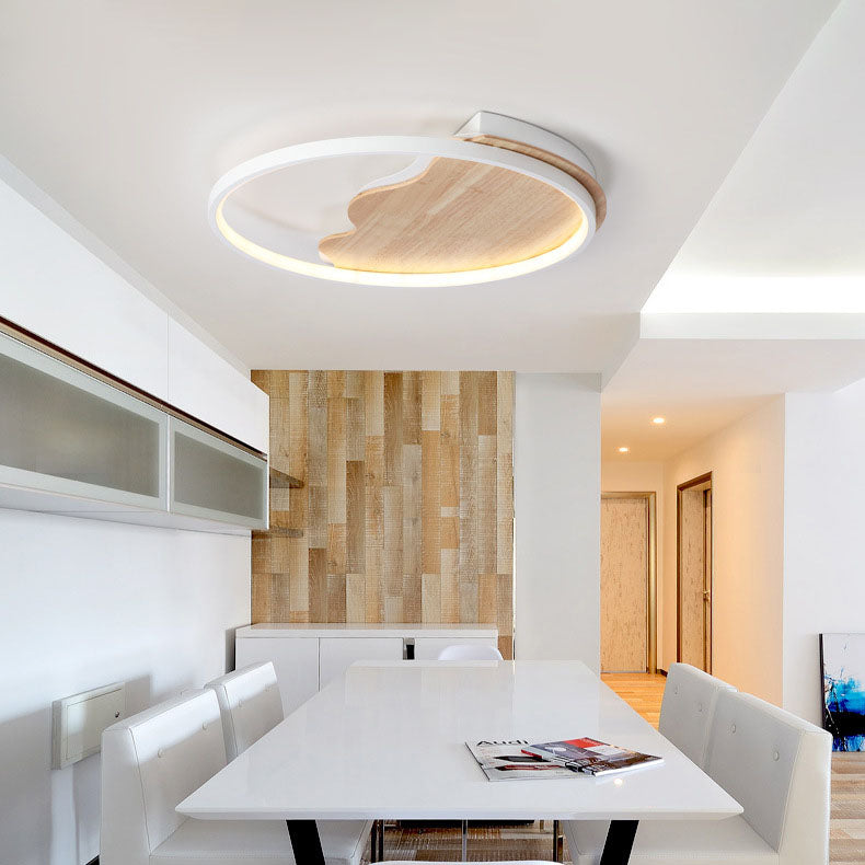 مصباح LED مدمج بتصميم ريفي إسكندنافي إبداعي من خشب الحديد