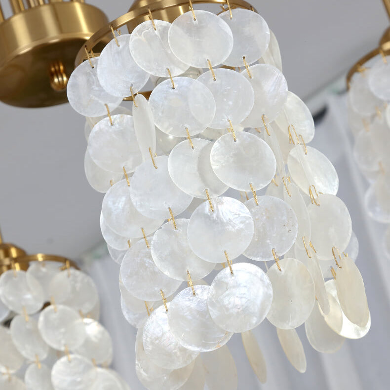 Modern Light Shell Shade Hardware 4/6 Light Chandelier