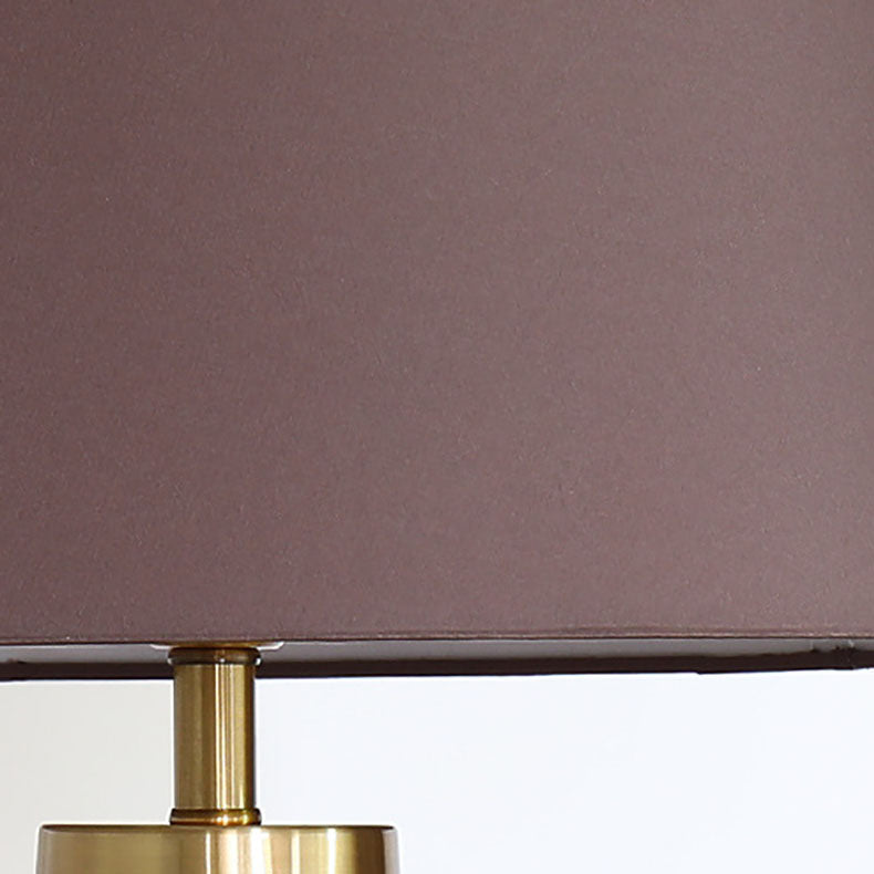 Contemporary Scandinavian Lucite Vase Base Glass Fabric 1-Light Table Lamp For Bedroom