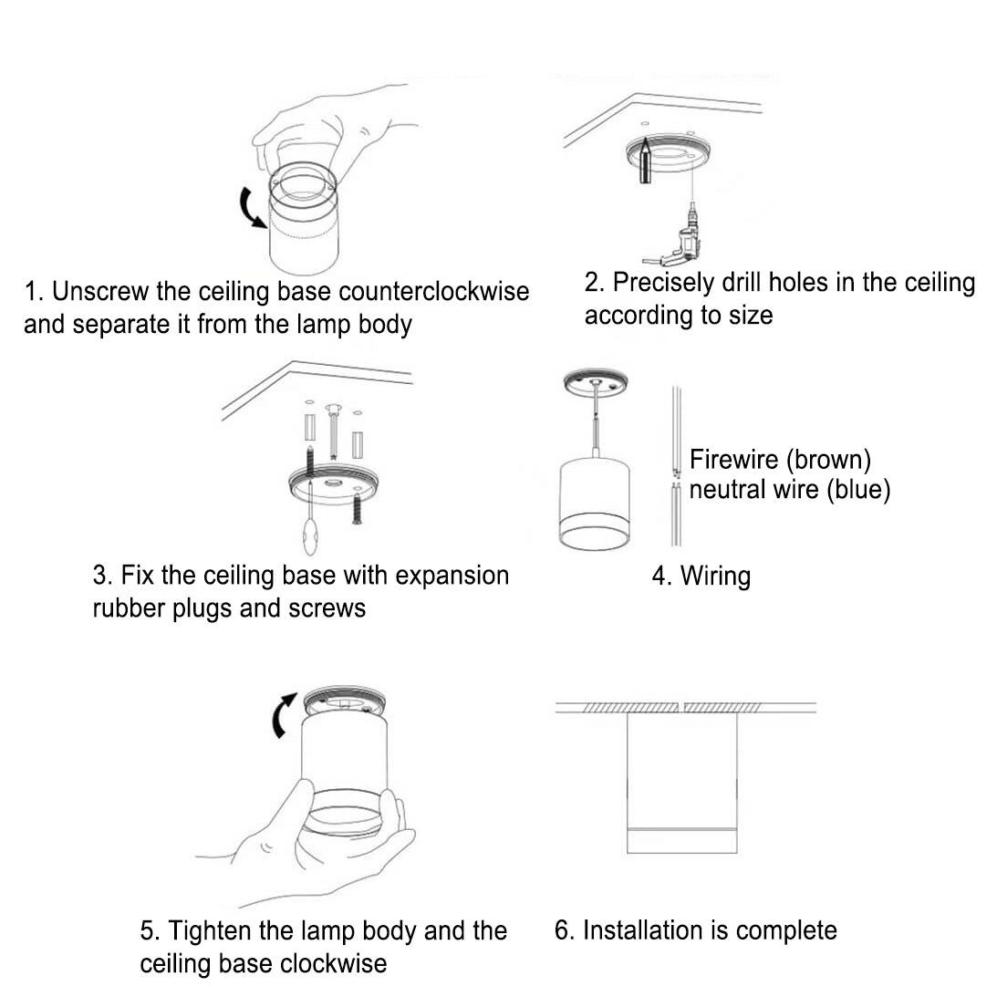Modern Solid Color Cylinder Aluminum LED Flush Mount Light