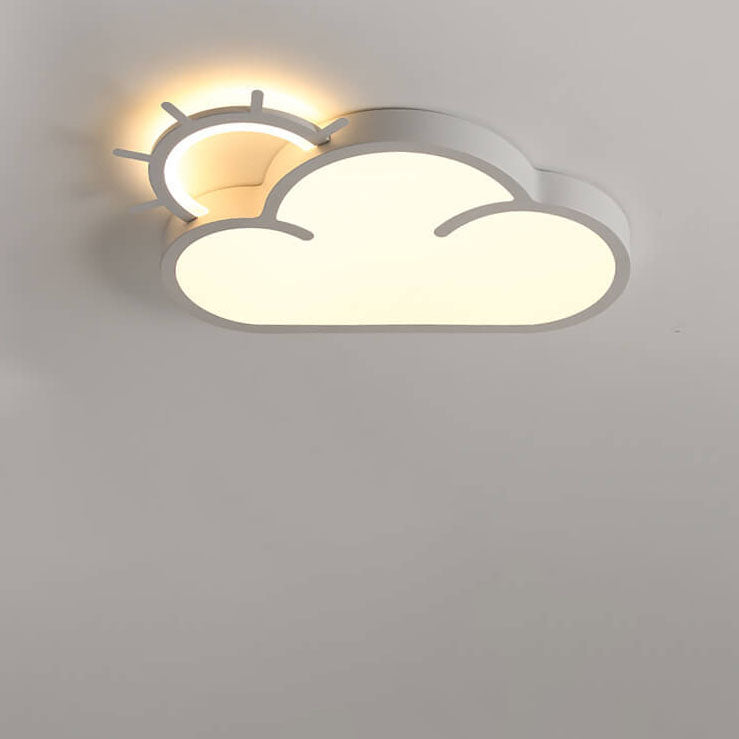 Nordic Minimalist Cloudy Sun LED Kids Flush Mount Ceiling Light