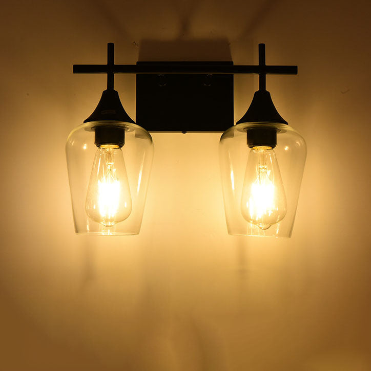 Industrial Simple Wine Glass Iron 2/3 Light Wall Sconce Lamp