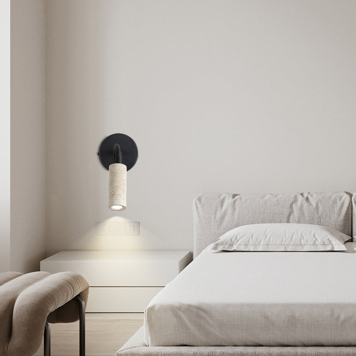 مصباح حائطي ياباني تقليدي مصنوع من شريط أسطواني من الحديد الترافرتين، قابل للتعديل، بإضاءة واحدة، مناسب لجانب السرير