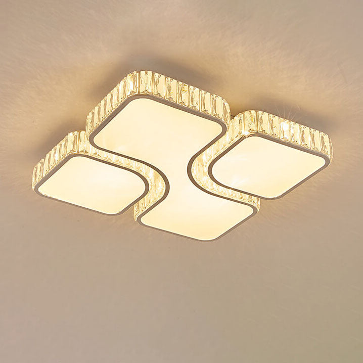 مصباح LED معدني مستطيل الشكل فاخر باللون الذهبي بتصميم عصري