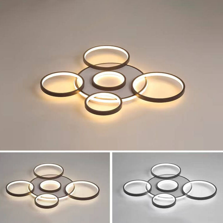 Modern Light Luxury Circular Combination Aluminum LED Flush Mount Ceiling Light