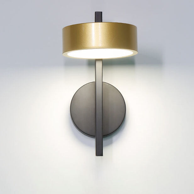 مصباح حائط LED فاخر من Nordic Light باللون الأسود الذهبي مع رأس دائري من الحديد
