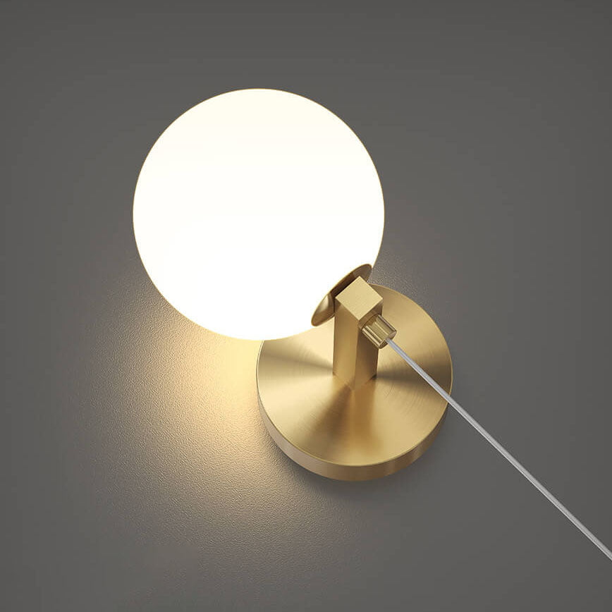 Modern Minimalist Copper Crystal 1-Light Wall Sconce Lamp