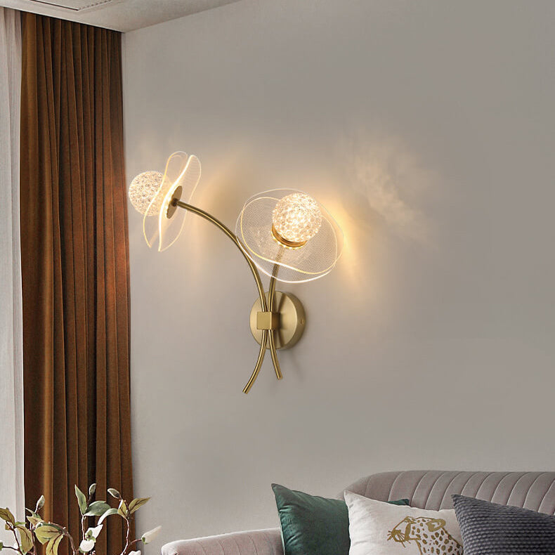 European Creative Lotus Flowers Acrylic LED Wall Sconce Lamp
