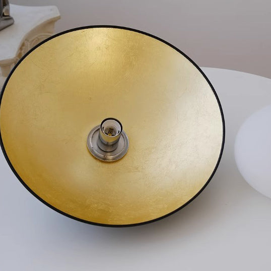 Traditional Vintage Iron Glass Ball Bowl 1-Light Semi-Flush Mount Ceiling Light For Bedroom