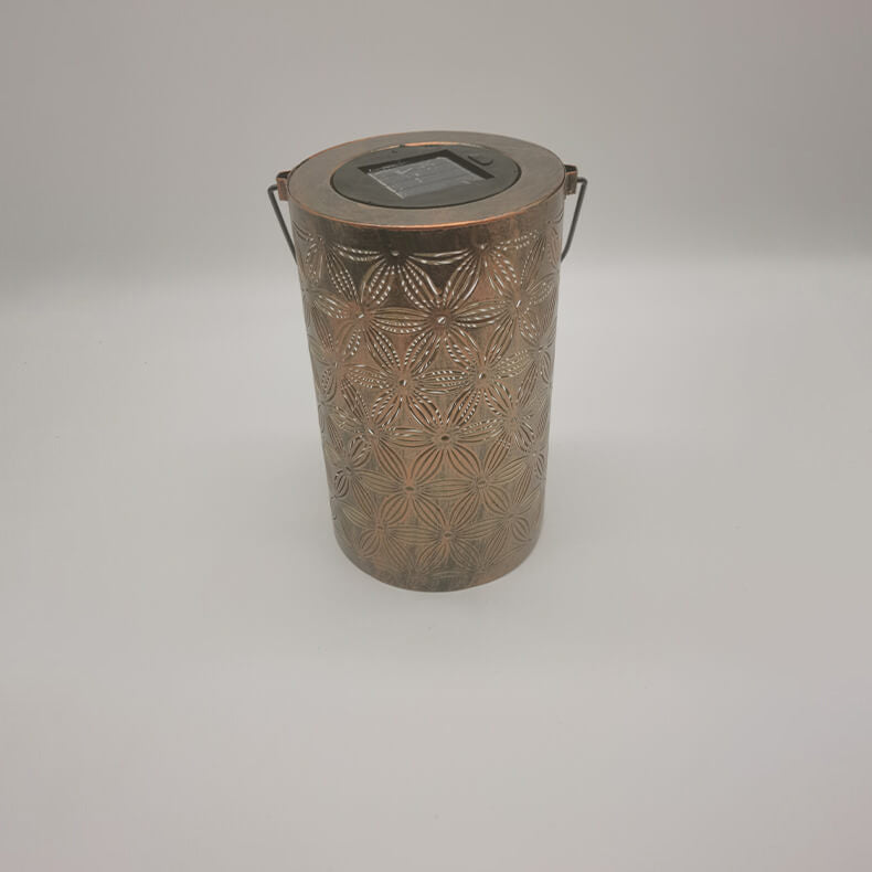Solar Retro Iron Cylinder Outdoor LED Decorative Light