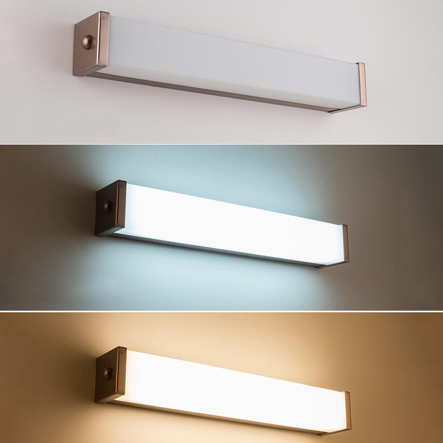 Modern Minimalist Rose Gold Square Strip Acrylic LED Wall Sconce Lamp