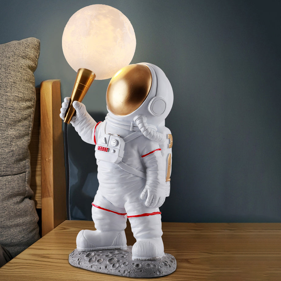 現代的でクリエイティブな樹脂製ABS製宇宙飛行士1灯テーブルランプ(寝室用)