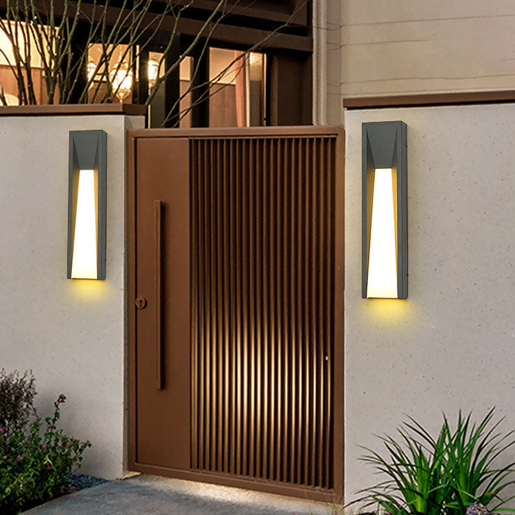 Contemporary Industrial Waterproof Stainless Steel Cuboid Acrylic Shade LED Wall Sconce Lamp For Outdoor Patio