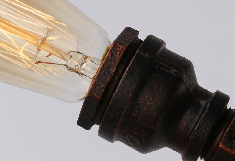 Industrial Iron Water Pipe Design 7-Light Chandelier