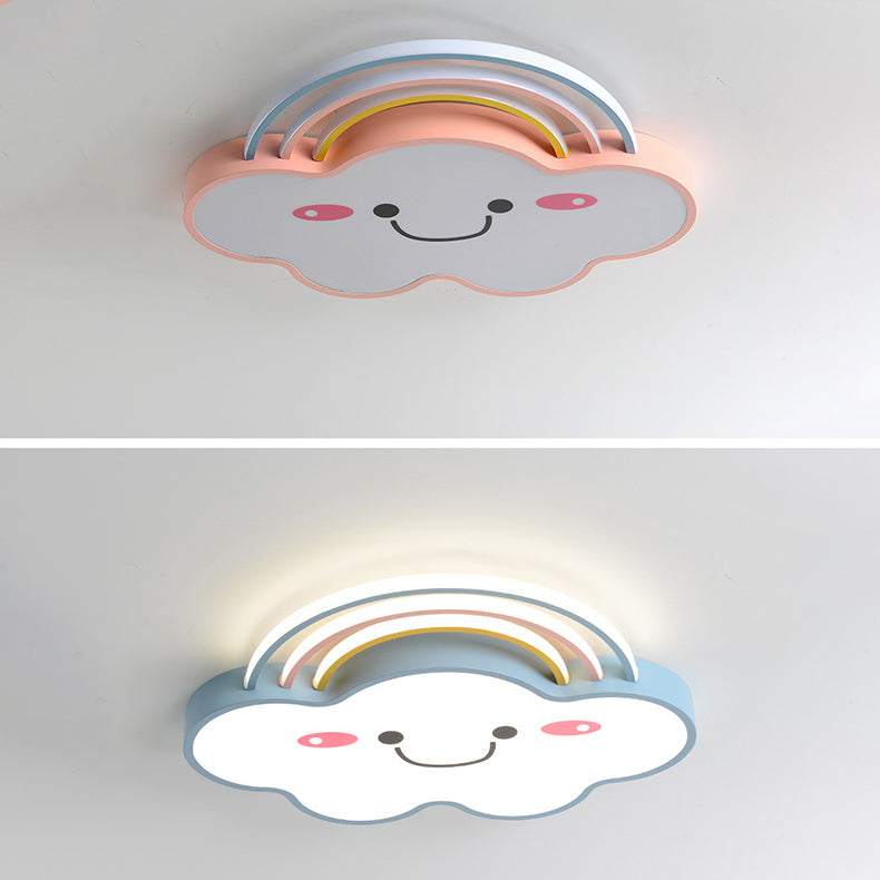 現代的でクリエイティブなレインボークラウドアクリルシェードLEDフラッシュマウントシーリングライト寝室用