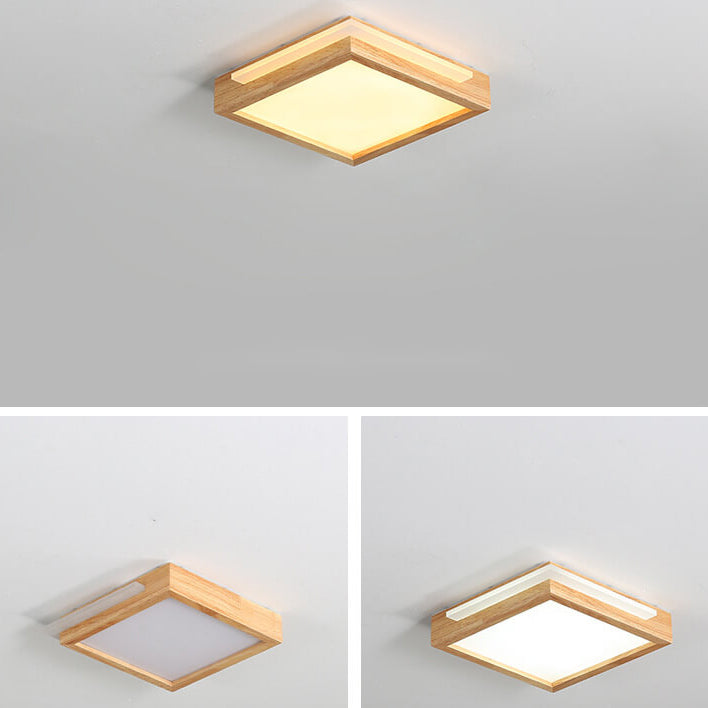 مصباح LED مربع بسيط من الخشب الصلب بتصميم نورديك