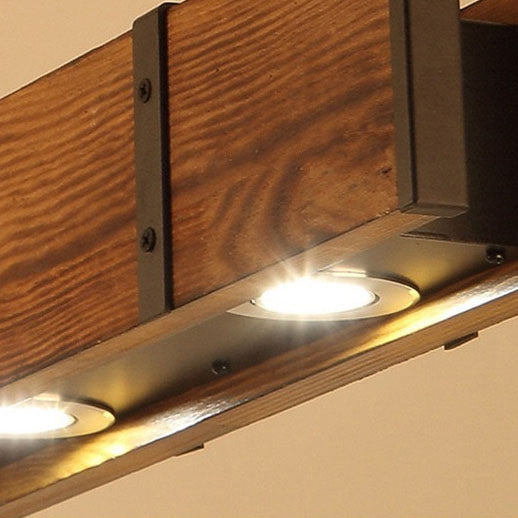 ダイニングルームに最適な、伝統的なヴィンテージ無垢材ロングバーLEDアイランドライトシャンデリア