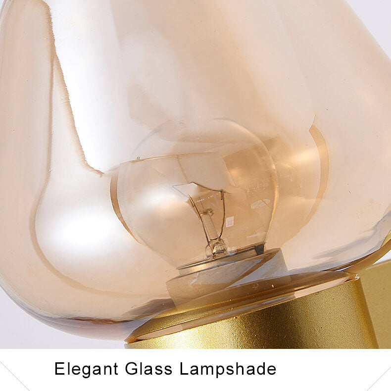 Simple Glass 1-Light Cup Shaped Armed Sconce Lamp
