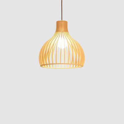 Modern Wooden 1-Light Japanese Pendant Light