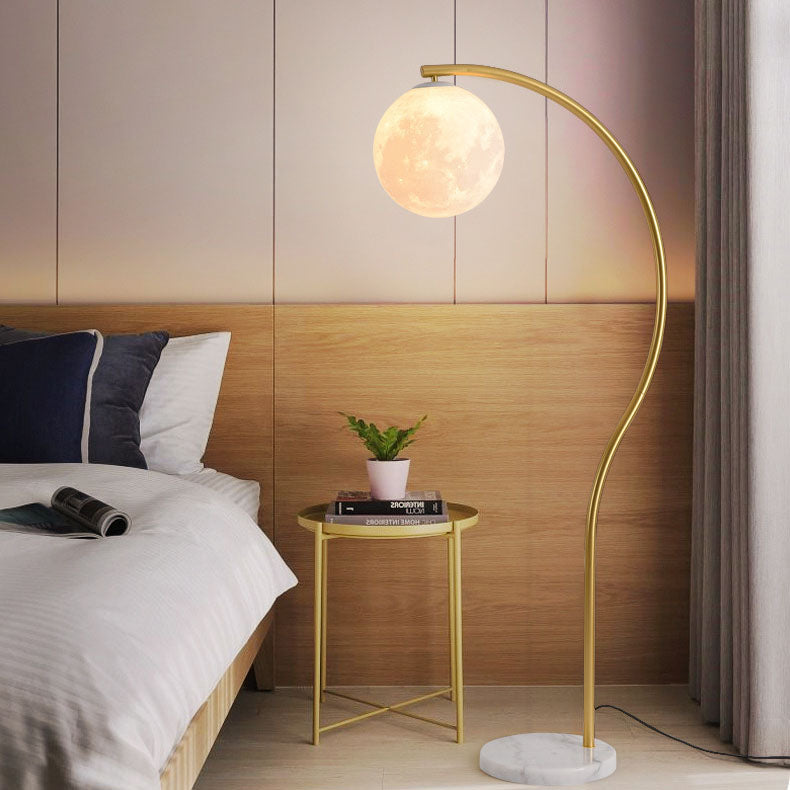 Modern Minimalist Iron Marble 1-Light Standing Floor Lamp