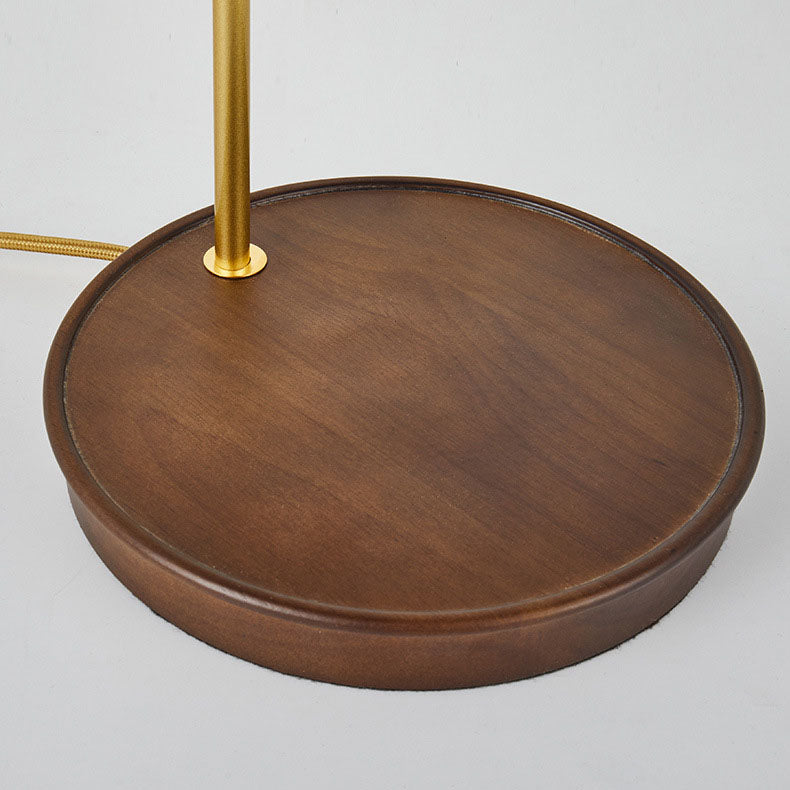 Modern Minimalist Pleated Umbrella Fabric Wood Hardware 1-Light Table Lamp For Bedroom