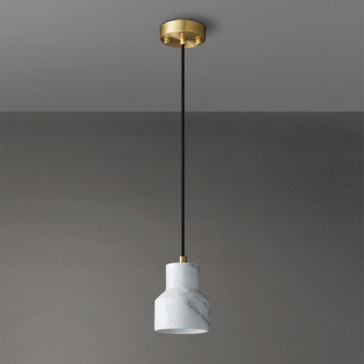Modern Luxury Marble Cone Geometry 1-Light Pendant Light