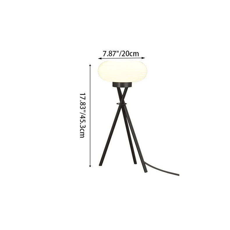 Modern Minimalist Round Tripod Iron Acrylic LED Table Lamp For Bedroom