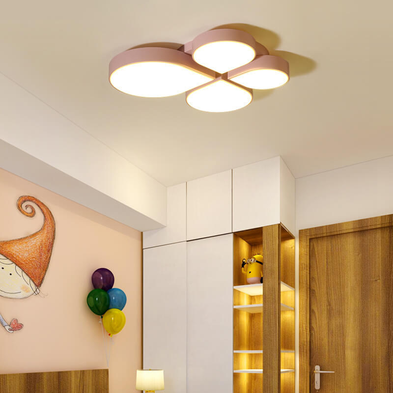 Modern Minimalist Four Leaf Clover Acrylic LED Flush Mount Ceiling Light