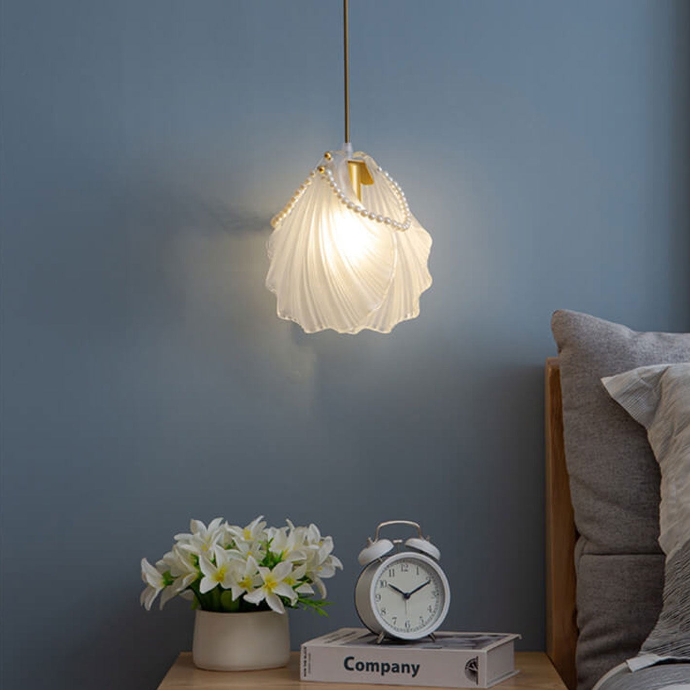 مصباح معلق فاخر من لؤلؤة صدفية من Creative Light مزود بمصباح واحد