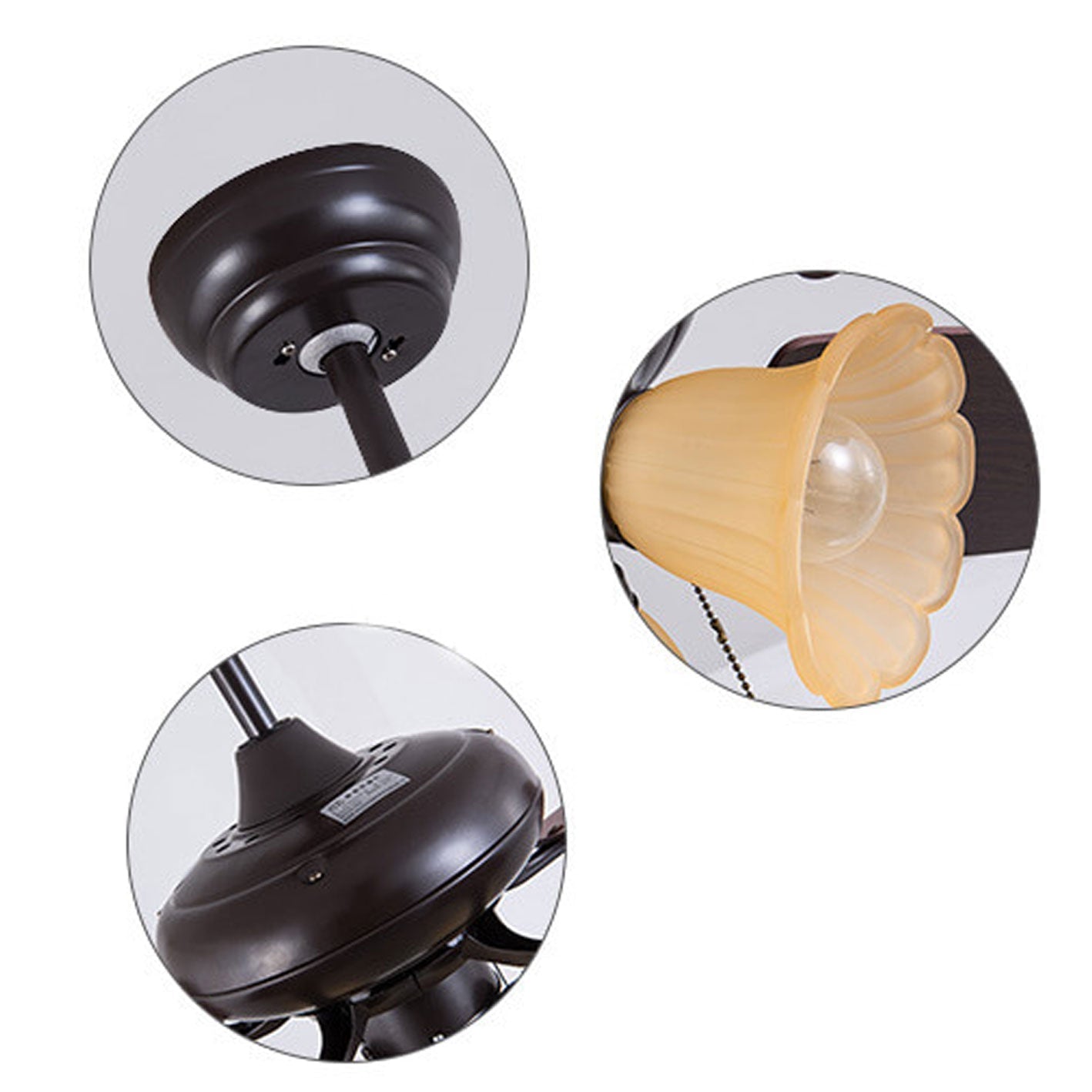 ヨーロッパのヴィンテージベルシェードダウンロッドシーリングファンライト