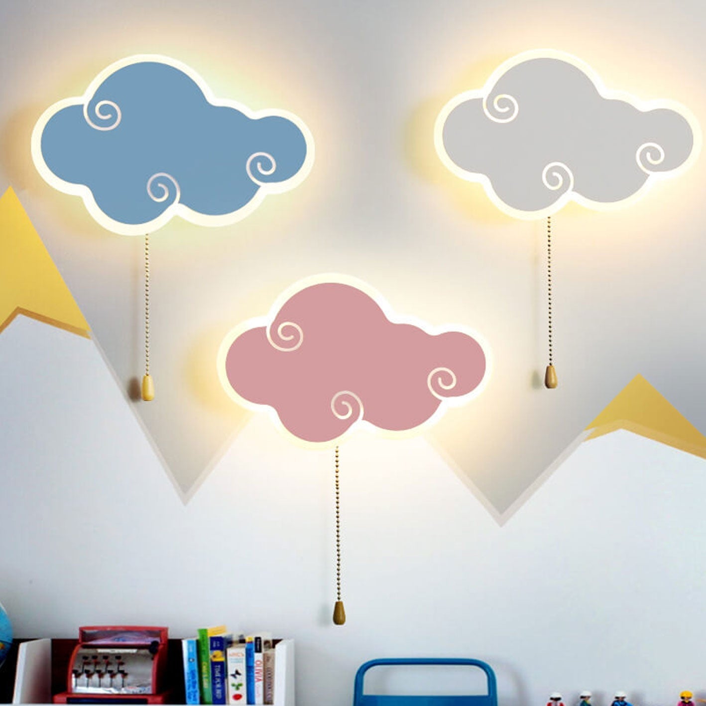 مصباح حائط LED بتصميم رسوم متحركة سحابية بسيطة وحديثة من الشمال
